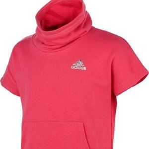 ADIDAS Girls French Terry Funnel Neck Short Sleeve